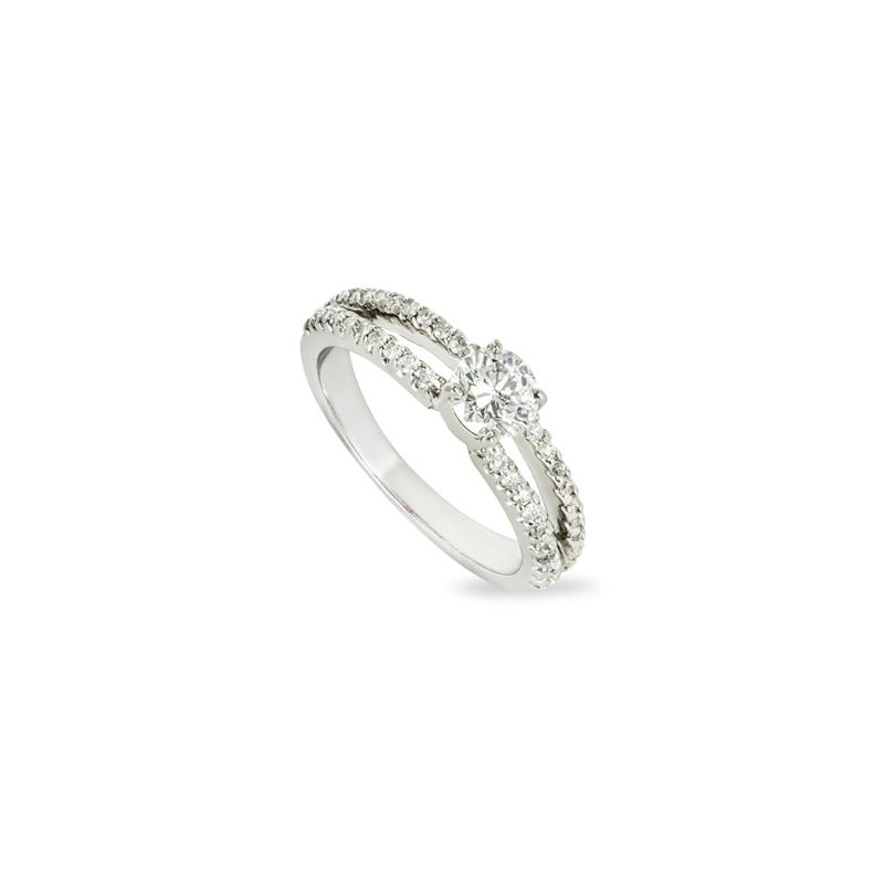 White Gold Round Brilliant Cut Diamond Ring 0.59ct F/VS1 White Gold Round Brilliant Cut Diamond Ring 0.59ct F/VS1